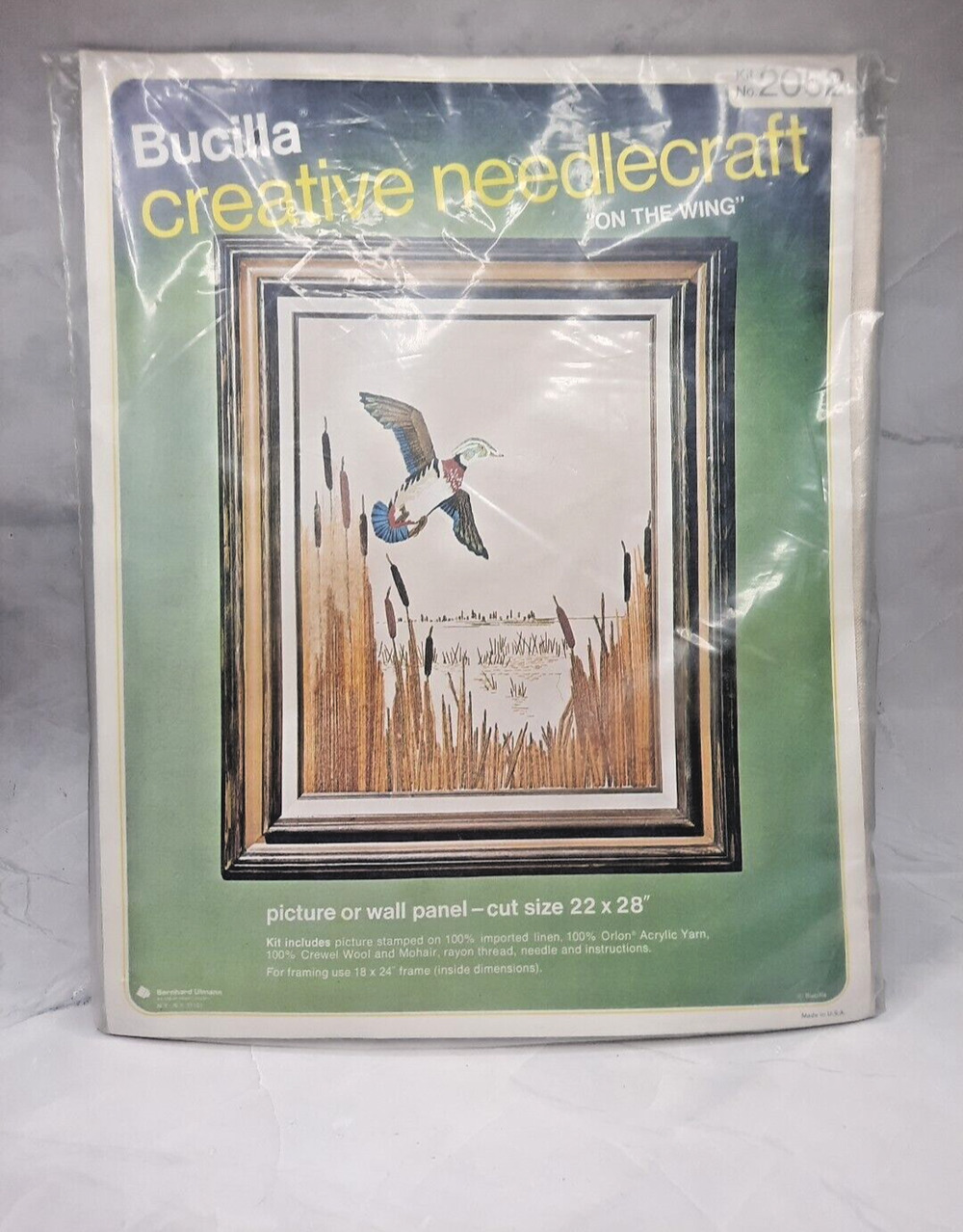 Vintage Bucilla Creative Needlecraft Kit On The Wing Picture Duck